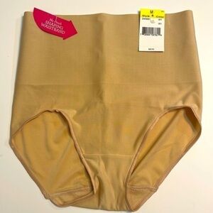 Maidenform shape wear style DM0051 beige tan shaping waistband NWT Sz Med